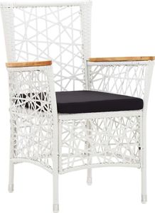 vidaXL 7 częściowy zestaw mebli ogrodowych, polirattan, biały (45997) 6