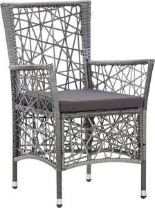 vidaXL 5 częściowy zestaw mebli ogrodowych z polirattanu, szary (45994) 5