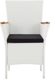vidaXL 5 częściowy zestaw mebli ogrodowych, polirattan, biały (45982) 7