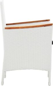 vidaXL 5 częściowy zestaw mebli ogrodowych, polirattan, biały (45982) 8