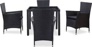 vidaXL 5 częściowy zestaw mebli ogrodowych, rattan PE, czarny (45978) 2