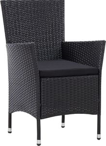 vidaXL 5 częściowy zestaw mebli ogrodowych, rattan PE, czarny (45978) 5