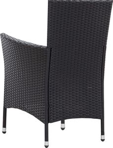 vidaXL 5 częściowy zestaw mebli ogrodowych, rattan PE, czarny (45978) 7