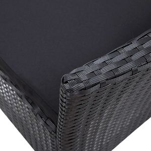 vidaXL 5 częściowy zestaw mebli ogrodowych, rattan PE, czarny (45978) 8