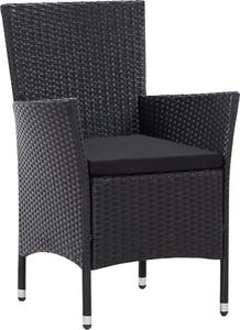 vidaXL 7 częściowy zestaw mebli ogrodowych z polirattanu, czarny (45977) 5