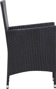 vidaXL 7 częściowy zestaw mebli ogrodowych z polirattanu, czarny (45977) 7