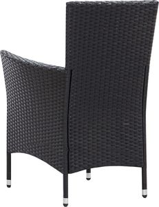 vidaXL 7 częściowy zestaw mebli ogrodowych z polirattanu, czarny (45977) 8