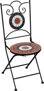 vidaXL 3 częściowy zestaw mebli bistro z mozaiką, terrakota i biel, ceramika (279415) 3