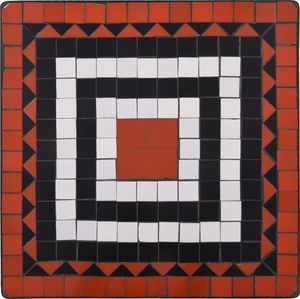 vidaXL 3 częściowy zestaw mebli bistro z mozaiką, terrakota i biel, ceramika (279415) 4