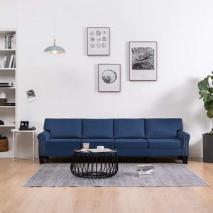 vidaXL 4-osobowa sofa, niebieska, tapicerowana tkaniną 1