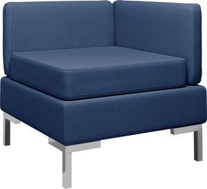vidaXL Moduł sofy narożnej z poduszką, tkanina, niebieski 1