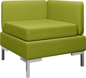 vidaXL Moduł sofy narożnej z poduszką, tkanina, zielony 1