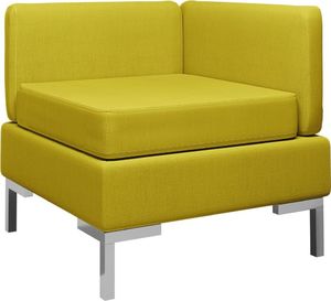 vidaXL Moduł sofy narożnej z poduszką, tkanina, żółty 1