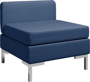 vidaXL Moduł sofy środkowej z poduszką, tkanina, niebieski 1