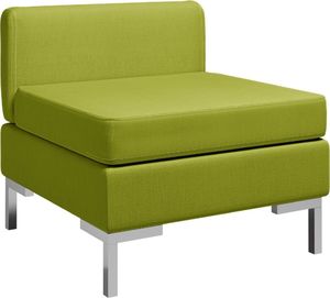vidaXL Moduł sofy środkowej z poduszką, tkanina, zielony 1