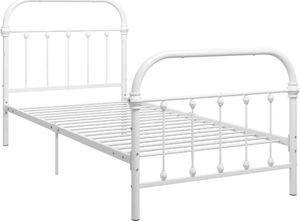 vidaXL Rama łóżka, biała, metalowa, 90 x 200 cm 2