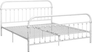 vidaXL Rama łóżka, biała, metalowa, 180 x 200 cm 2