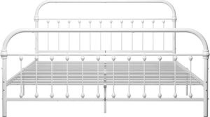 vidaXL Rama łóżka, biała, metalowa, 180 x 200 cm 3