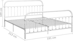 vidaXL Rama łóżka, biała, metalowa, 180 x 200 cm 6