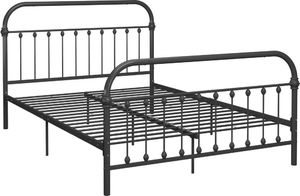 vidaXL Rama łóżka, szara, metalowa, 120 x 200 cm 2