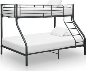 vidaXL Rama łóżka piętrowego, czarna, metalowa, 147,5 x 210 cm/97,5 x 210 cm 1
