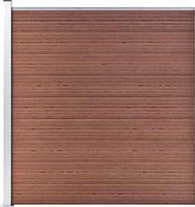 vidaXL Ogrodzenie WPC 6 paneli kwadratowych 1 skośny 1138x186 cm, brąz 5