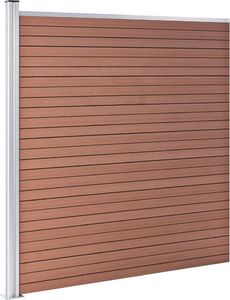 vidaXL Ogrodzenie WPC 6 paneli kwadratowych 1 skośny 1138x186 cm, brąz 7