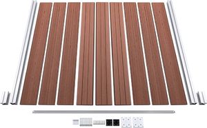 vidaXL Ogrodzenie WPC 6 paneli kwadratowych 1 skośny 1138x186 cm, brąz 8