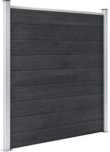 vidaXL Ogrodzenie WPC, 2 panele kwadratowe, 1 skośny, 446x186cm, szare 2