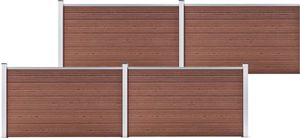 vidaXL Ogrodzenie ogrodowe WPC, 699x106 cm, brązowe 1