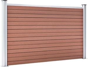 vidaXL Ogrodzenie ogrodowe WPC, 699x106 cm, brązowe 3