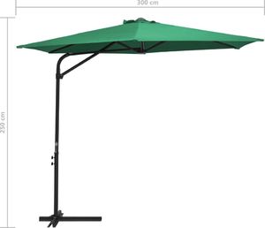 vidaXL Parasol ogrodowy na stalowym słupku, 300 cm, zielony 7