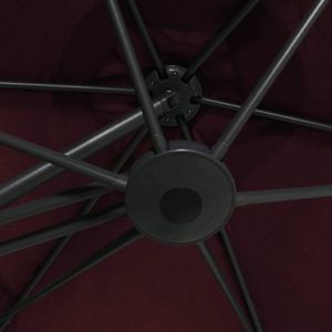 vidaXL Parasol ogrodowy na stalowym słupku, 300 cm, bordowy 2