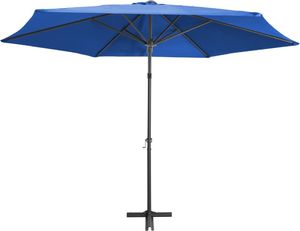 vidaXL Parasol ogrodowy na stalowym słupku, 300 cm, błękit lazur 4