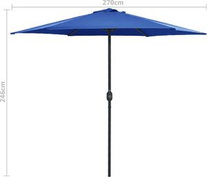 vidaXL Parasol ogrodowy na słupku aluminiowym, 270x246 cm, lazurowy 7
