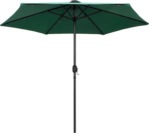 vidaXL Parasol ogrodowy z LED i aluminiowym słupkiem, 270 cm, zielony 3