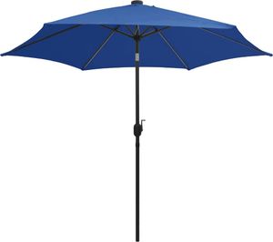 vidaXL Parasol ogrodowy z LED i aluminiowym słupkiem, 300 cm, lazur 3