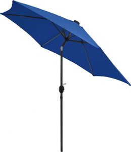 vidaXL Parasol ogrodowy z LED i aluminiowym słupkiem, 300 cm, lazur 4