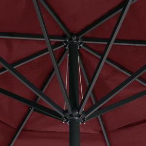 vidaXL Parasol ogrodowy na słupku aluminiowym, 600 cm, bordowy 2