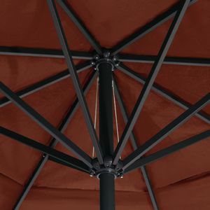 vidaXL Parasol ogrodowy na słupku aluminiowym, 600 cm, terakota 2