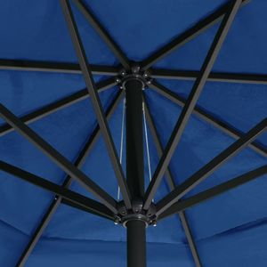 vidaXL Parasol ogrodowy na słupku aluminiowym, 600 cm, lazurowy 2