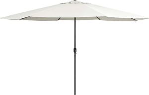 vidaXL Parasol ogrodowy na stalowym słupku, 400 cm, piaskowy biały 1