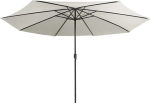 vidaXL Parasol ogrodowy na stalowym słupku, 400 cm, piaskowy biały 4