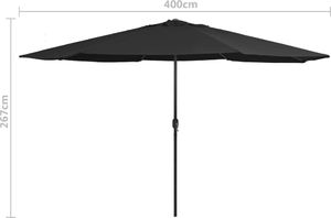 vidaXL Parasol ogrodowy na metalowym słupku, 400 cm, czarny 7