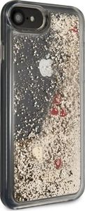Guess Guess GUHCI8GLHREGO iPhone 7/8/SE 2020 gold/złoty hard case Liquid Glitter Hearts 3