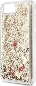 Guess Guess GUHCI8GLHREGO iPhone 7/8/SE 2020 gold/złoty hard case Liquid Glitter Hearts 5