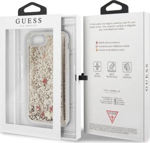 Guess Guess GUHCI8GLHREGO iPhone 7/8/SE 2020 gold/złoty hard case Liquid Glitter Hearts 7