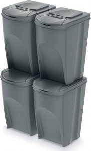 Kosz na śmieci Prosperplast Sortibox do segregacji 4 x 35L szary (IKWB35S4-405U) 1