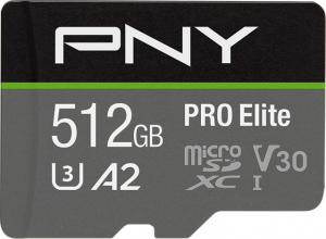 Karta PNY PRO Elite MicroSDXC 512 GB Class 10 UHS-I/U3 A2 V30 (P-SDUX512U3100PRO-GE) 1