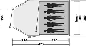 Namiot turystyczny Easy Camp Eclipse 500 czerwony 3